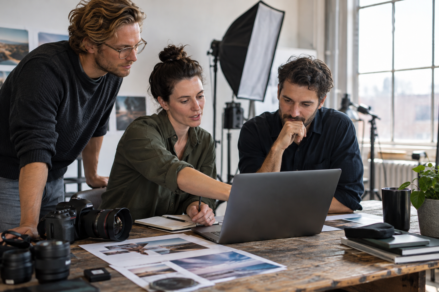 Creatief team bespreekt de lancering van een digitaal product