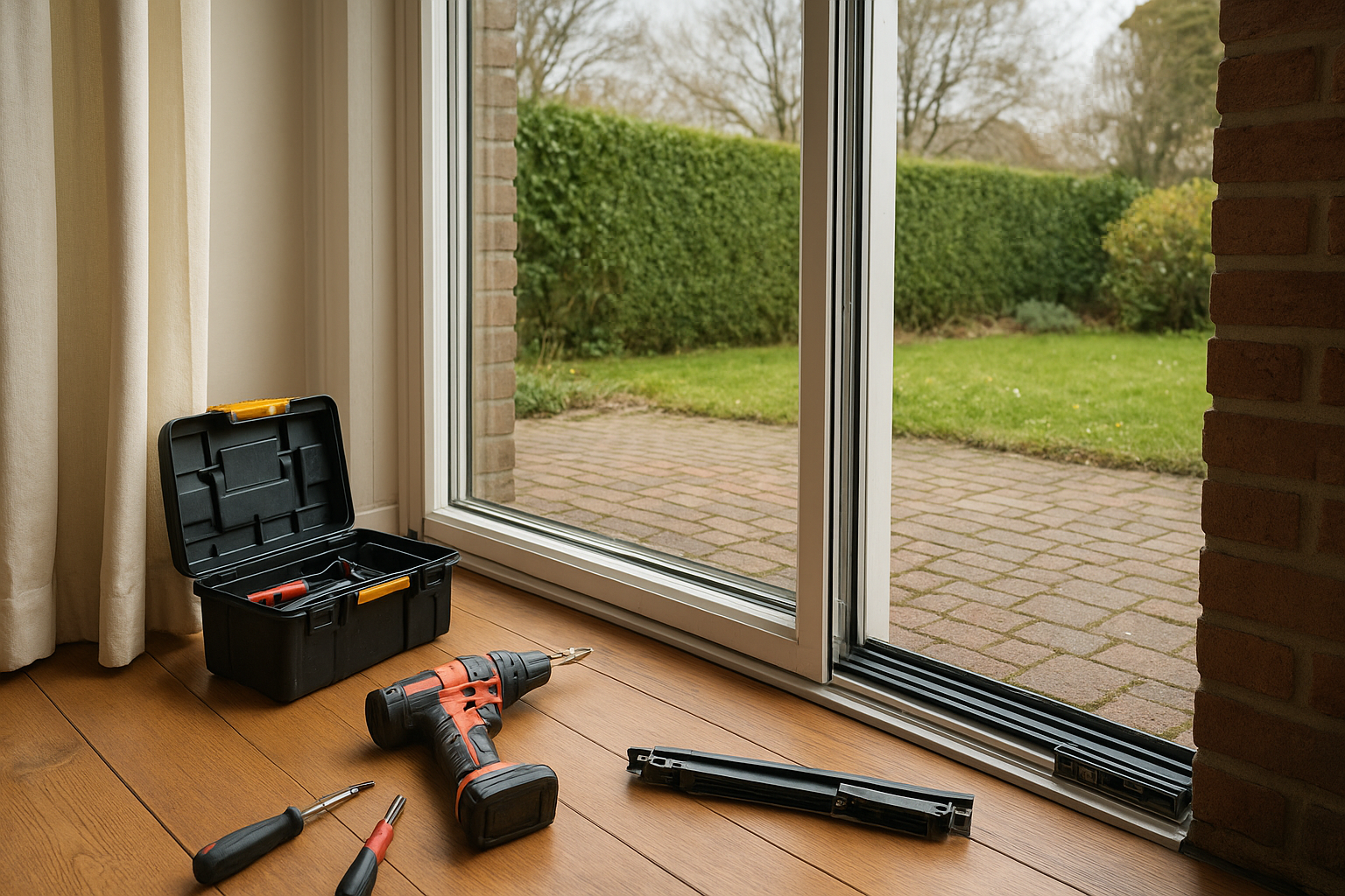 Foto bij Schuifpui afstellen voor soepel openen en sluiten